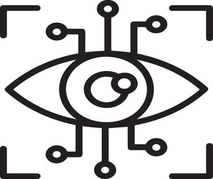 Artificial Intelligence icon symbol vector image. Illustration of the brain robot learning human smart algorithm design image.