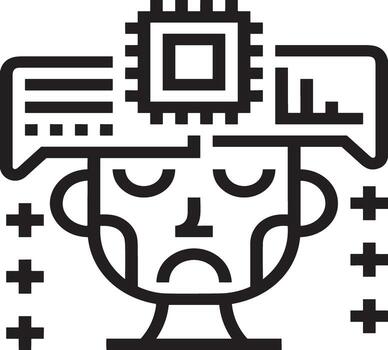 artificial inteligencia icono símbolo vector imagen. ilustración de el cerebro robot aprendizaje humano inteligente algoritmo diseño imagen.