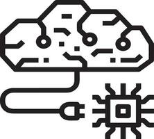 Artificial Intelligence icon symbol vector image. Illustration of the brain robot learning human smart algorithm design image.