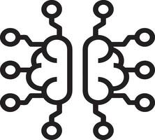 Artificial Intelligence icon symbol vector image. Illustration of the brain robot learning human smart algorithm design image.