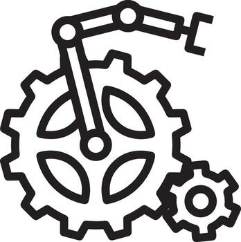 Artificial Intelligence icon symbol vector image. Illustration of the brain robot learning human smart algorithm design image.