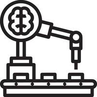 artificial inteligencia icono símbolo vector imagen. ilustración de el cerebro robot aprendizaje humano inteligente algoritmo diseño imagen.