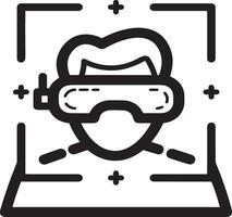 Artificial Intelligence icon symbol vector image. Illustration of the brain robot learning human smart algorithm design image.