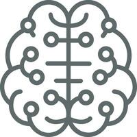 Artificial Intelligence icon symbol vector image. Illustration of the brain robot learning human smart algorithm design image.