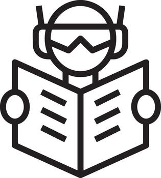 Artificial Intelligence icon symbol vector image. Illustration of the brain robot learning human smart algorithm design image.