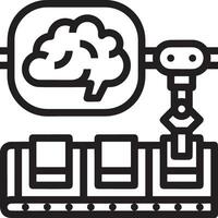 Artificial Intelligence icon symbol vector image. Illustration of the brain robot learning human smart algorithm design image.