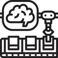 Artificial Intelligence icon symbol vector image. Illustration of the brain robot learning human smart algorithm design image.