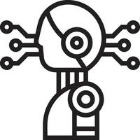 Artificial Intelligence icon symbol vector image. Illustration of the brain robot learning human smart algorithm design image.