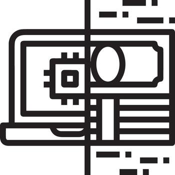 Artificial Intelligence icon symbol vector image. Illustration of the brain robot learning human smart algorithm design image.