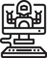 Artificial Intelligence icon symbol vector image. Illustration of the brain robot learning human smart algorithm design image.