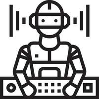 Artificial Intelligence icon symbol vector image. Illustration of the brain robot learning human smart algorithm design image.