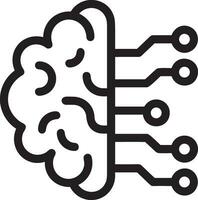 Artificial Intelligence icon symbol vector image. Illustration of the brain robot learning human smart algorithm design image.