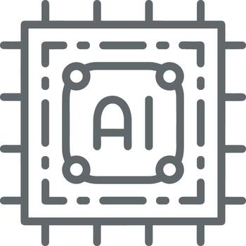 artificial inteligencia icono símbolo vector imagen. ilustración de el cerebro robot aprendizaje humano inteligente algoritmo diseño imagen.