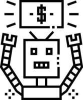 Artificial Intelligence icon symbol vector image. Illustration of the brain robot learning human smart algorithm design image.