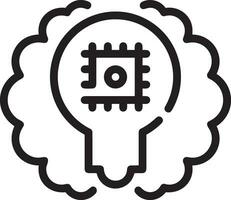 Artificial Intelligence icon symbol vector image. Illustration of the brain robot learning human smart algorithm design image.