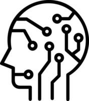 Artificial Intelligence icon symbol vector image. Illustration of the brain robot learning human smart algorithm design image.