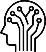 Artificial Intelligence icon symbol vector image. Illustration of the brain robot learning human smart algorithm design image.