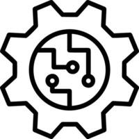 Artificial Intelligence icon symbol vector image. Illustration of the brain robot learning human smart algorithm design image.