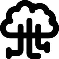 Artificial Intelligence icon symbol vector image. Illustration of the brain robot learning human smart algorithm design image.