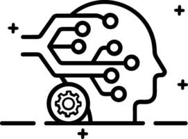 Artificial Intelligence icon symbol vector image. Illustration of the brain robot learning human smart algorithm design image.