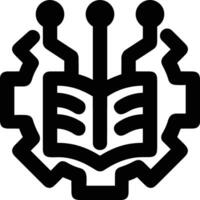 Artificial Intelligence icon symbol vector image. Illustration of the brain robot learning human smart algorithm design image.