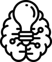 Artificial Intelligence icon symbol vector image. Illustration of the brain robot learning human smart algorithm design image.