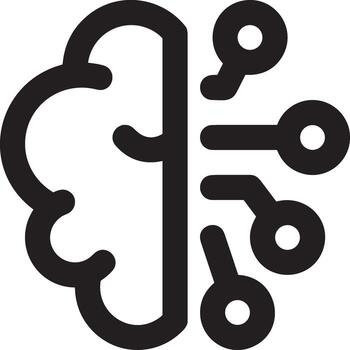 Artificial Intelligence icon symbol vector image. Illustration of the brain robot learning human smart algorithm design image.