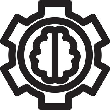 Artificial Intelligence icon symbol vector image. Illustration of the brain robot learning human smart algorithm design image.