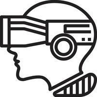 Artificial Intelligence icon symbol vector image. Illustration of the brain robot learning human smart algorithm design image.