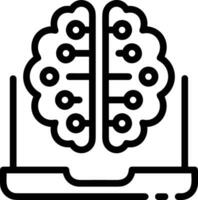 Artificial Intelligence icon symbol vector image. Illustration of the brain robot learning human smart algorithm design image.