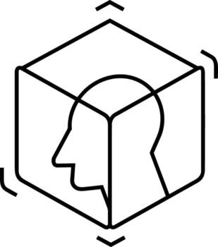 Artificial Intelligence icon symbol vector image. Illustration of the brain robot learning human smart algorithm design image.