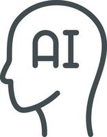 Artificial Intelligence icon symbol vector image. Illustration of the brain robot learning human smart algorithm design image.