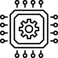 Artificial Intelligence icon symbol vector image. Illustration of the brain robot learning human smart algorithm design image.