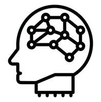 Artificial Intelligence icon symbol vector image. Illustration of the brain robot learning human smart algorithm design image.