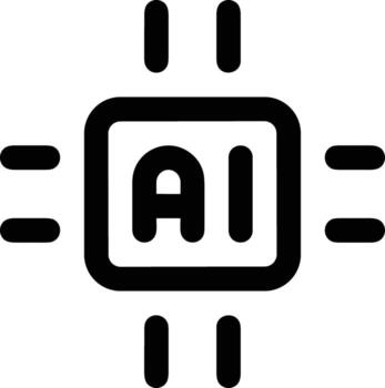 Artificial Intelligence icon symbol vector image. Illustration of the brain robot learning human smart algorithm design image.