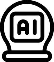 Artificial Intelligence icon symbol vector image. Illustration of the brain robot learning human smart algorithm design image.