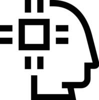 Artificial Intelligence icon symbol vector image. Illustration of the brain robot learning human smart algorithm design image.