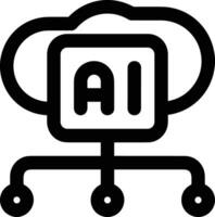 Artificial Intelligence icon symbol vector image. Illustration of the brain robot learning human smart algorithm design image.