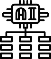 Artificial Intelligence icon symbol vector image. Illustration of the brain robot learning human smart algorithm design image.