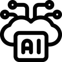 Artificial Intelligence icon symbol vector image. Illustration of the brain robot learning human smart algorithm design image.