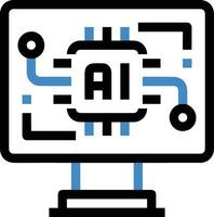 Artificial Intelligence icon symbol vector image. Illustration of the brain robot learning human smart algorithm design image.