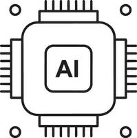 Artificial Intelligence icon symbol vector image. Illustration of the brain robot learning human smart algorithm design image.