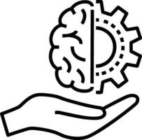 Artificial Intelligence icon symbol vector image. Illustration of the brain robot learning human smart algorithm design image.