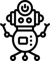 Artificial Intelligence icon symbol vector image. Illustration of the brain robot learning human smart algorithm design image.