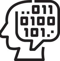 Artificial Intelligence icon symbol vector image. Illustration of the brain robot learning human smart algorithm design image.