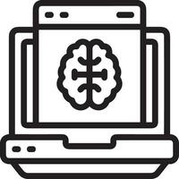 Artificial Intelligence icon symbol vector image. Illustration of the brain robot learning human smart algorithm design image.