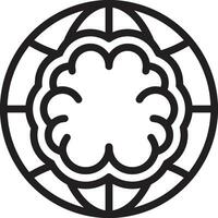 Artificial Intelligence icon symbol vector image. Illustration of the brain robot learning human smart algorithm design image.