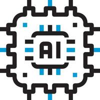 Artificial Intelligence icon symbol vector image. Illustration of the brain robot learning human smart algorithm design image.