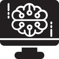 Artificial Intelligence icon symbol vector image. Illustration of the brain robot learning human smart algorithm design image.