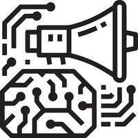 Artificial Intelligence icon symbol vector image. Illustration of the brain robot learning human smart algorithm design image.